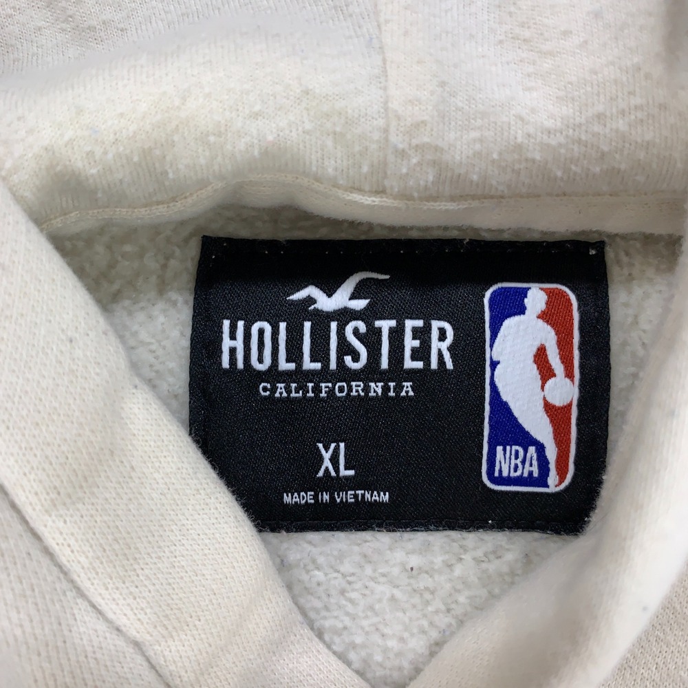 Hollister NBA Hoodie Mens XL Cream Golden State Warriors 7x Champions Graphic - Picture 2 of 8